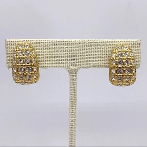 Swarovski Crystal Pave Gold Earrings